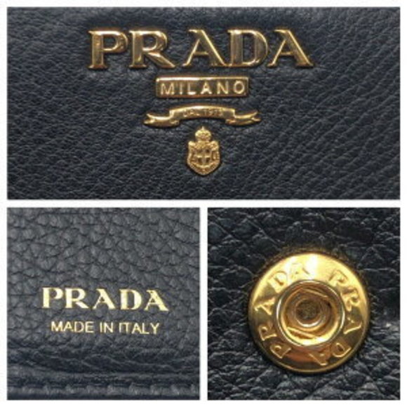 PRADA Black Leather Bifold Wallet Folding - Picture 4 of 9